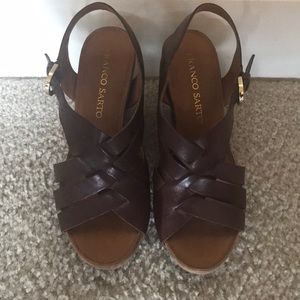 Franco Sarto leather wedged sandal